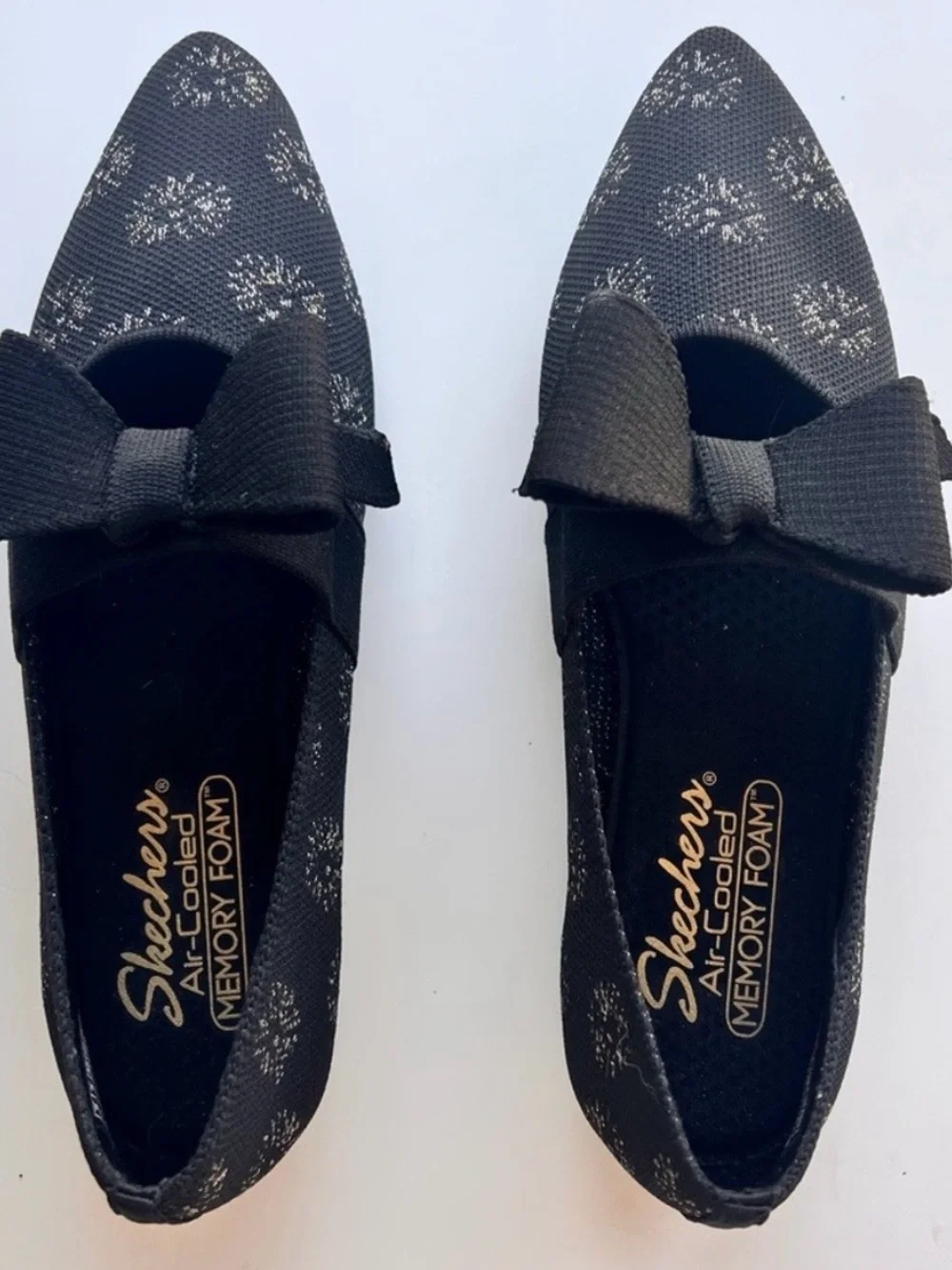 Sketchers Cleo Black Bow Ballet Flats 7 NWOT Tried On